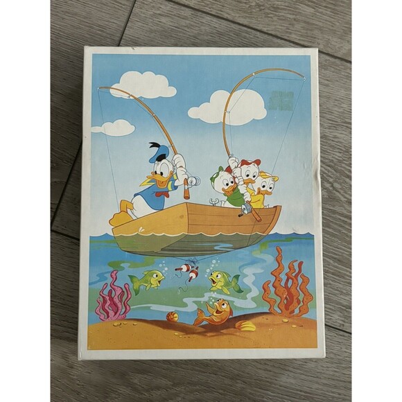 Vintage Walt Disney Huey Dewey & Louie Jigsaw Puzzle Whitman Donald Duck Fishing - Picture 1 of 5